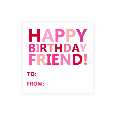 Red + Pink Happy Birthday Stickers