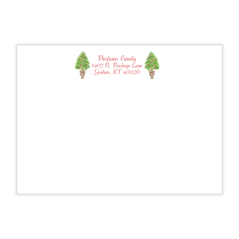 Red Plaid + Greenery Holiday Photo Card