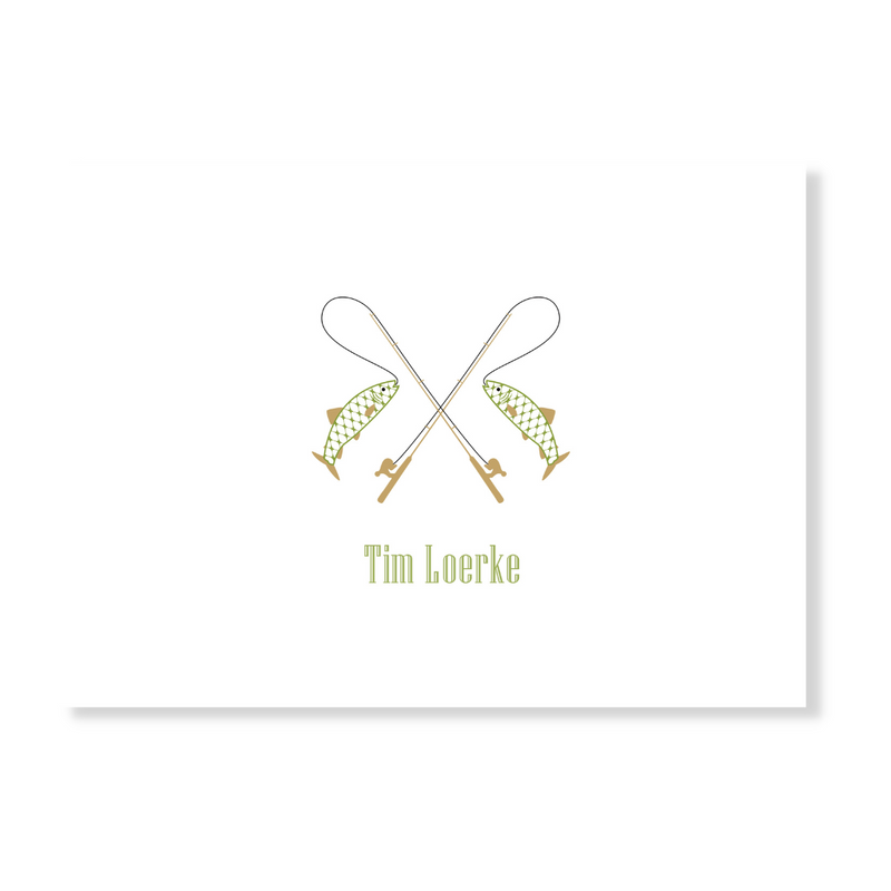 Chic Fishing Personalized Note Cards