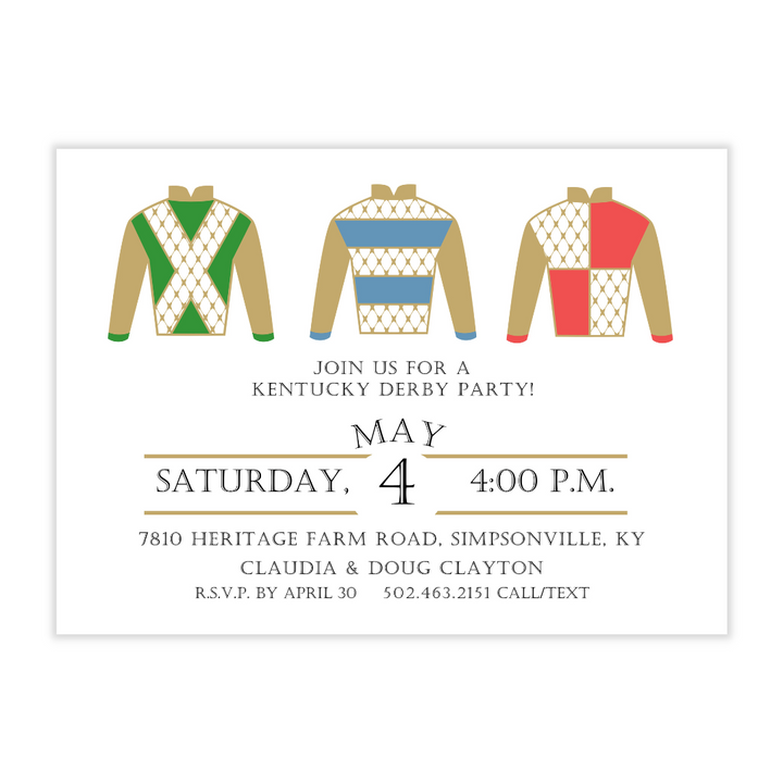Chic Jockey Silks Invitation