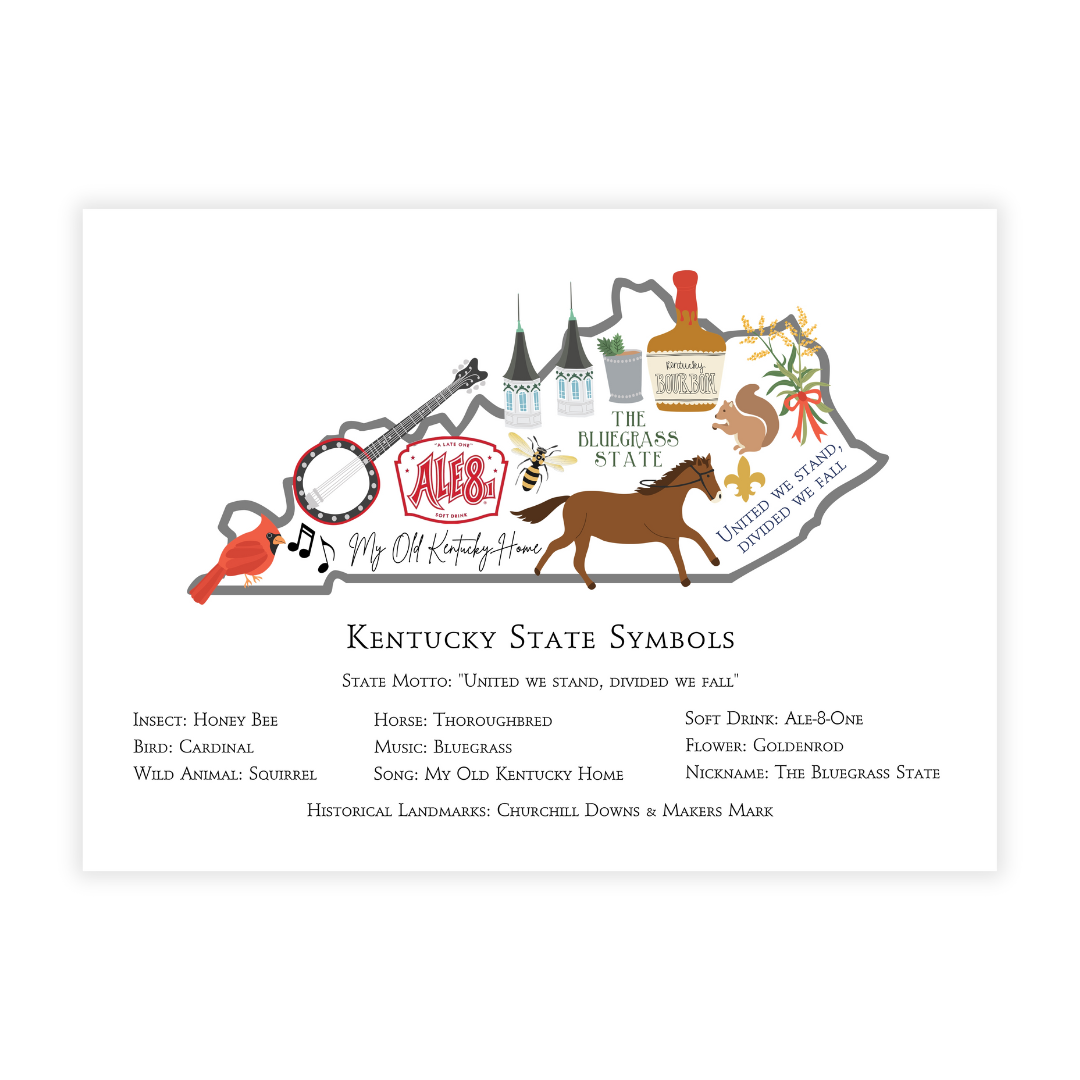 KY State Symbols Frameable 5"x7" Print