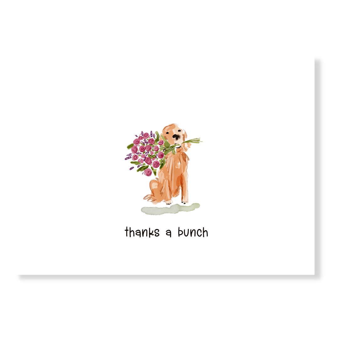 Golden Retriever Thanks a Bunch! Thank You Notes