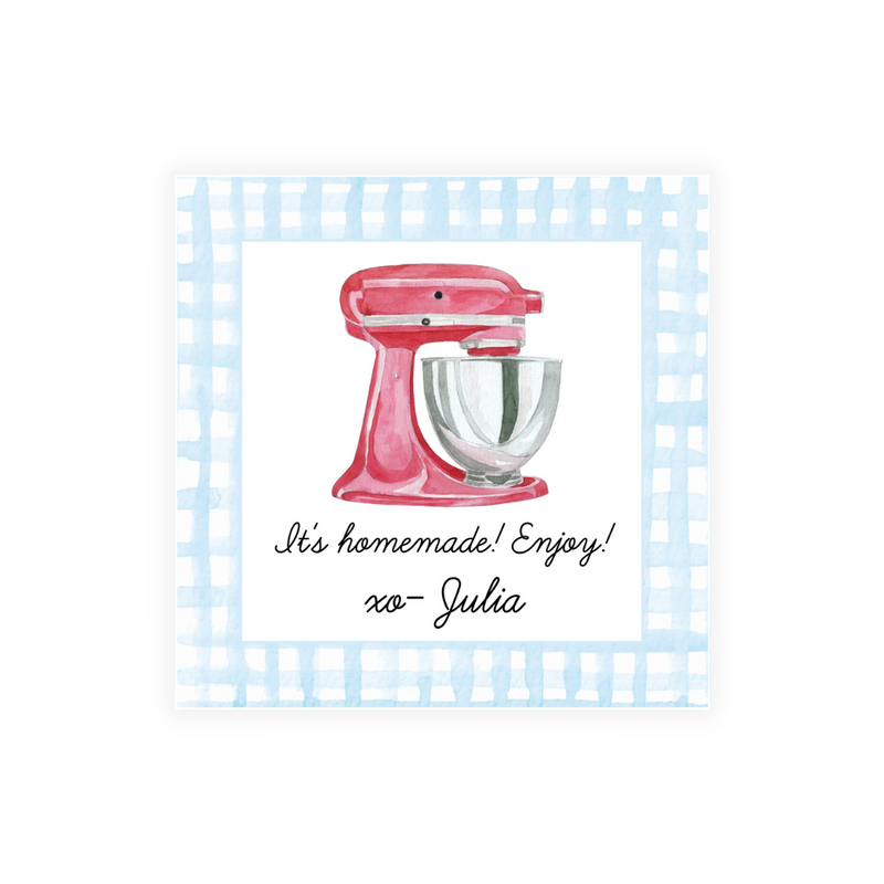Stand Mixer + Green Gingham Stickers