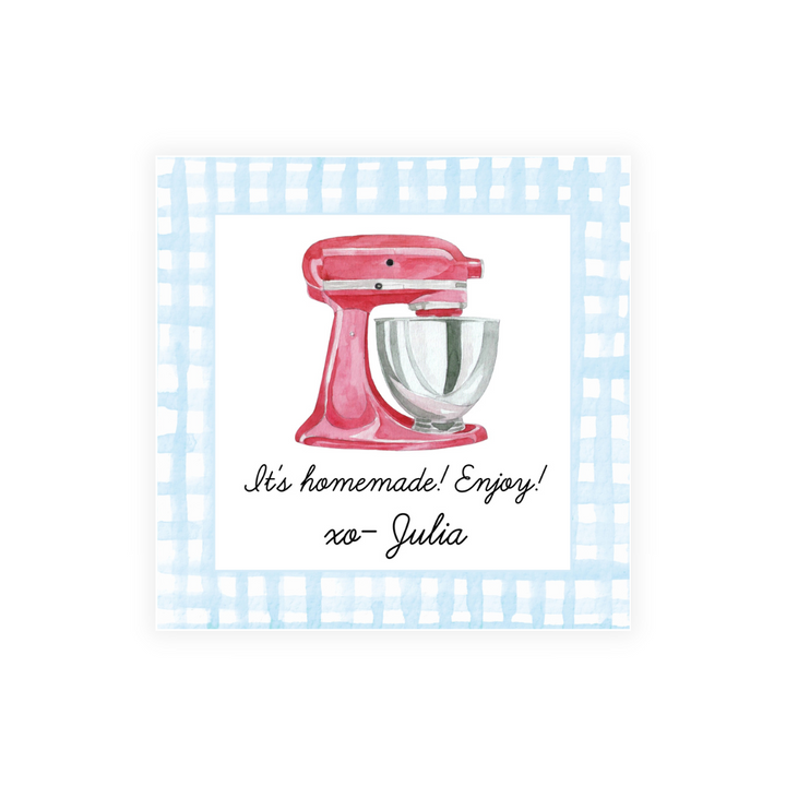 Stand Mixer + Blue Gingham Stickers