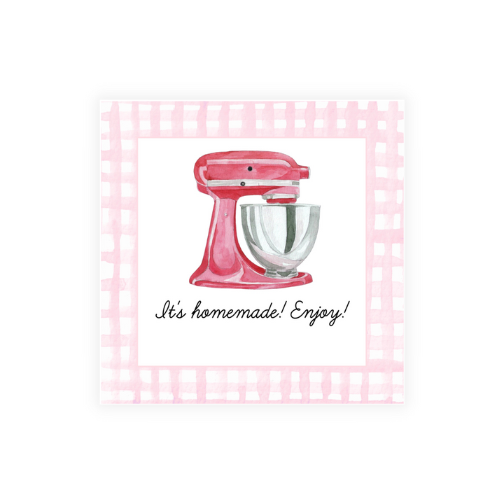 Red Stand Mixer + Pink Gingham Stickers