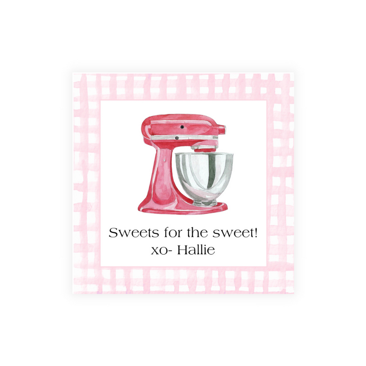 Red Stand Mixer + Pink Gingham Stickers