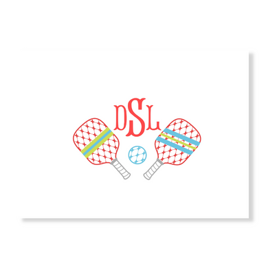 Chic Pickle Ball + Monogram Note Cards