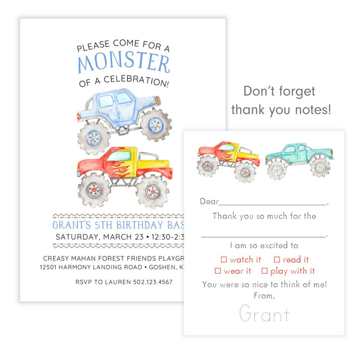 Monster Truck Party Invitation