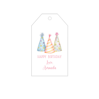 Party Hats Personalized Gift Tags