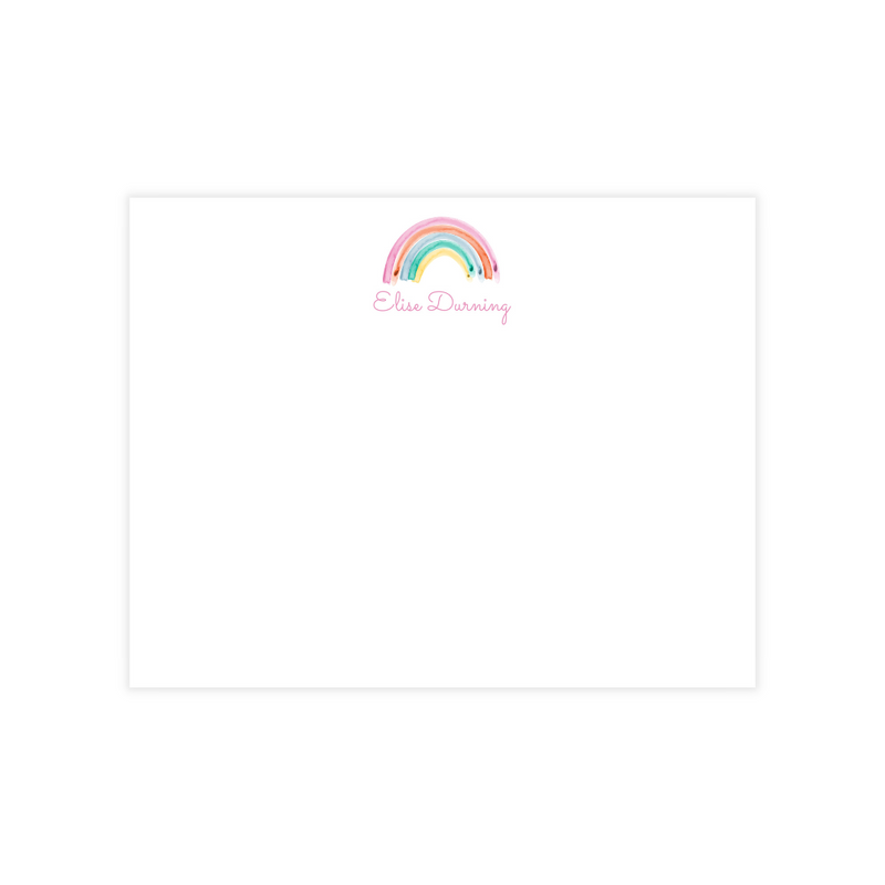 Rainbow Personalized Flat Note Cards