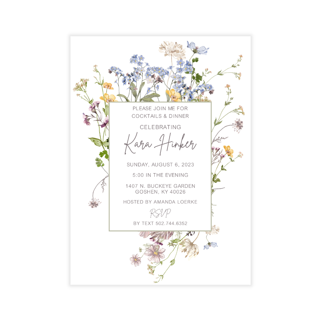 Rustic Floral Party Invitation