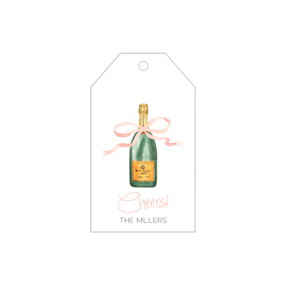 Champagne + Bow Cheers! Gift Tags