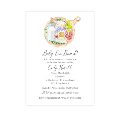 Baby on Board Invitation / Charcuterie Baby Shower