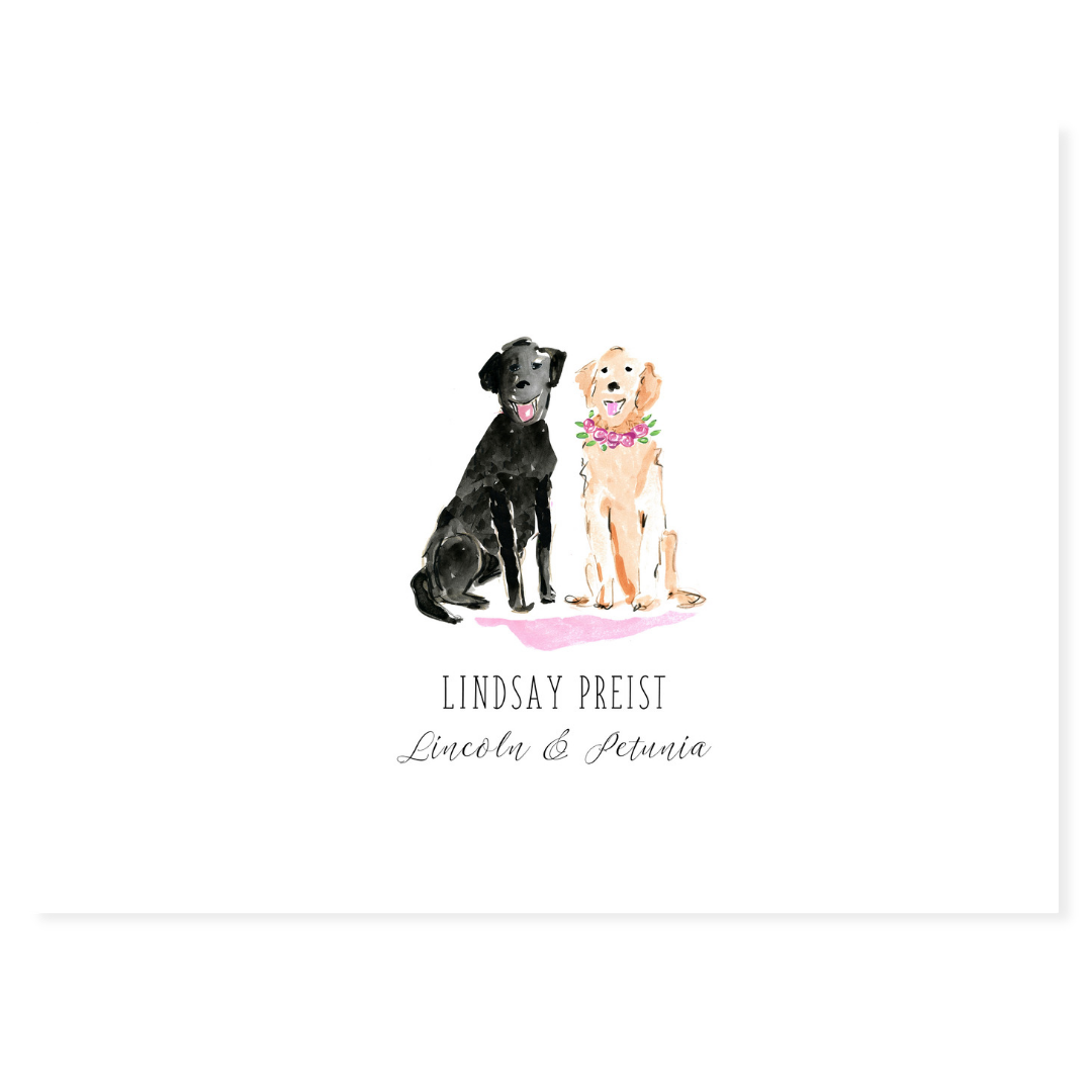 Black and Yellow Labs Personalized Note Cards