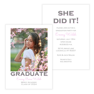 Bold Graduate Photo Party Invitation- color options!
