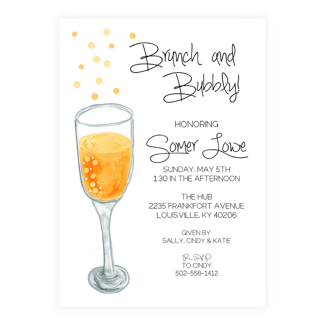 Brunch + Bubbly Party Invitation