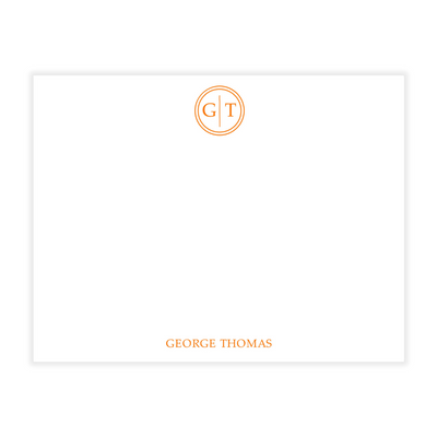 Circle Two Initials Modern Flat Note Cards