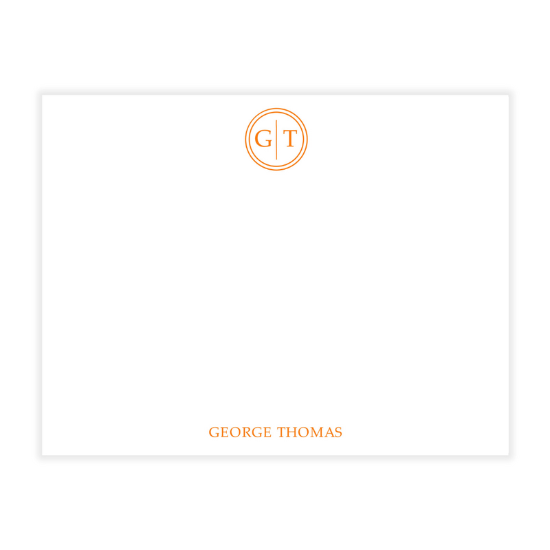 Circle Two Initials Modern Flat Note Cards