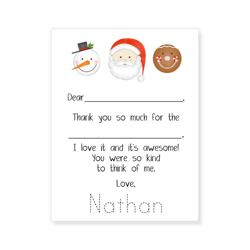 Santa + Friends Fill-in Thank You Notes for Kids