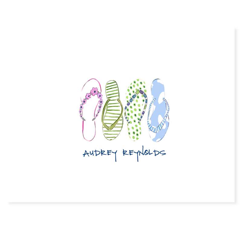 Fun Flip Flops Personalized Note Cards