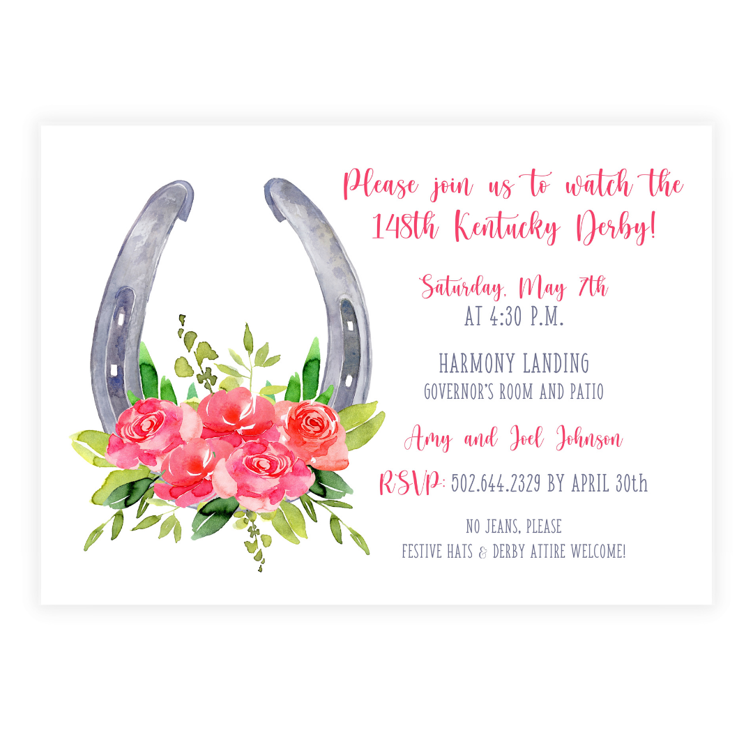 Horseshoe + Roses Invitation