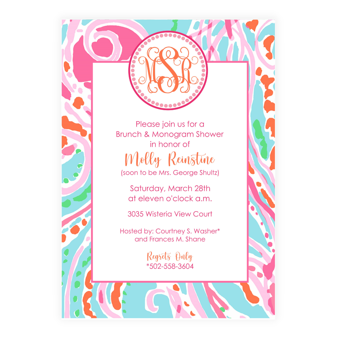 Preppy Jellies Monogrammed Party Invitation