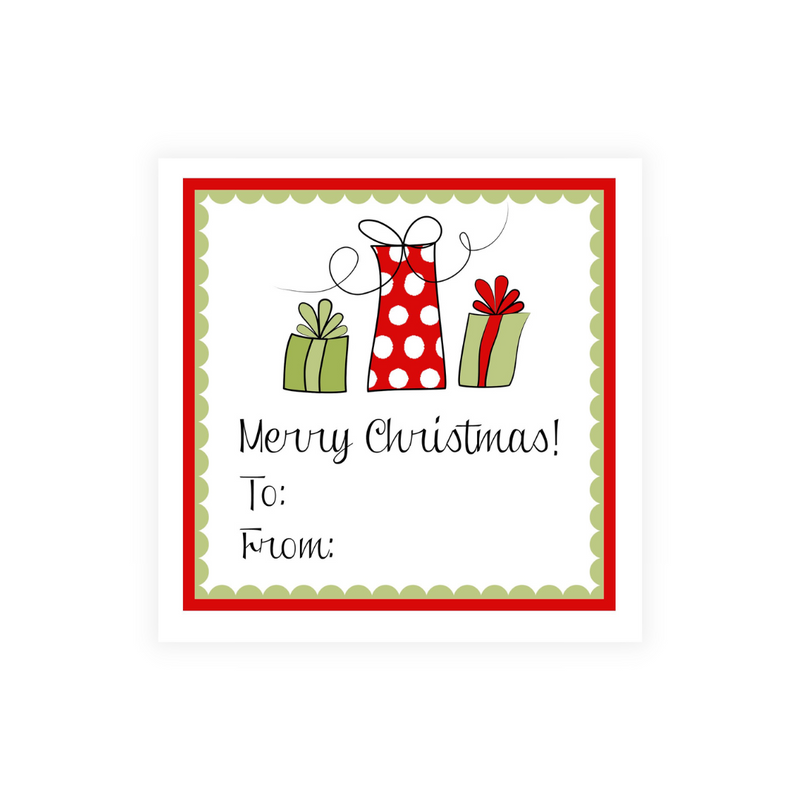 Red + Green Gifts Christmas Stickers