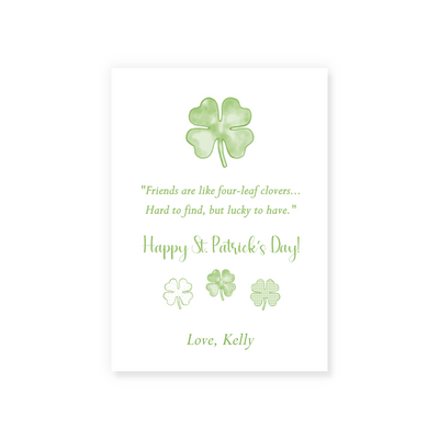 Four-Leaf Clovers St. Patrick's Day Cards