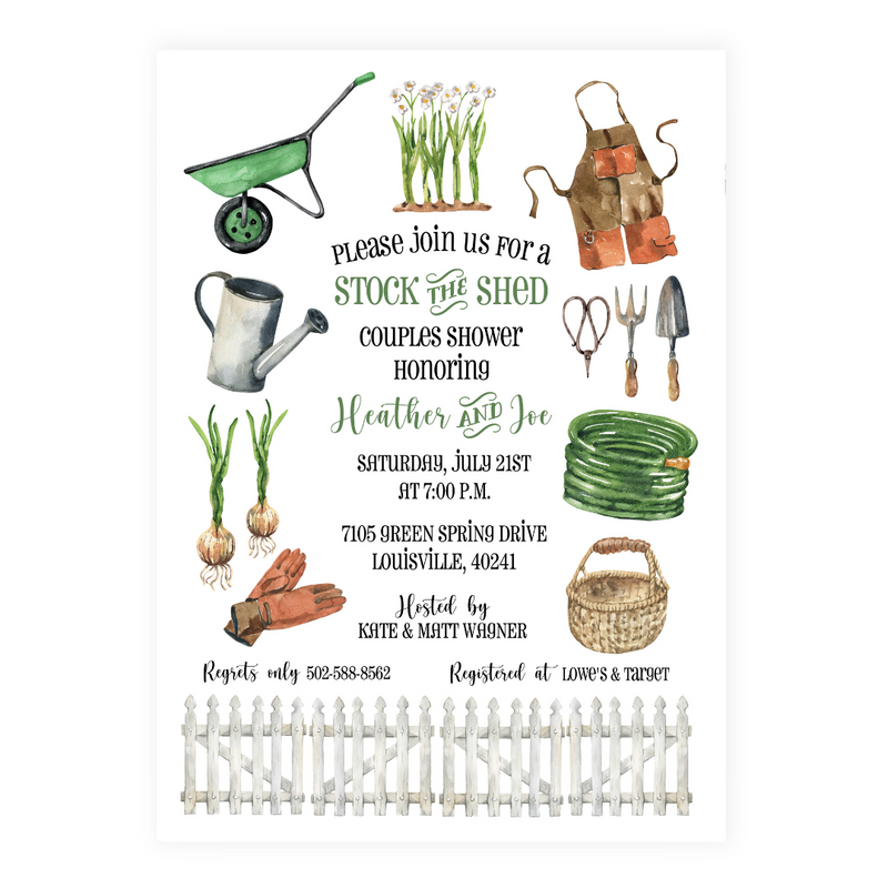 Stock the Shed Bridal Shower Invitation