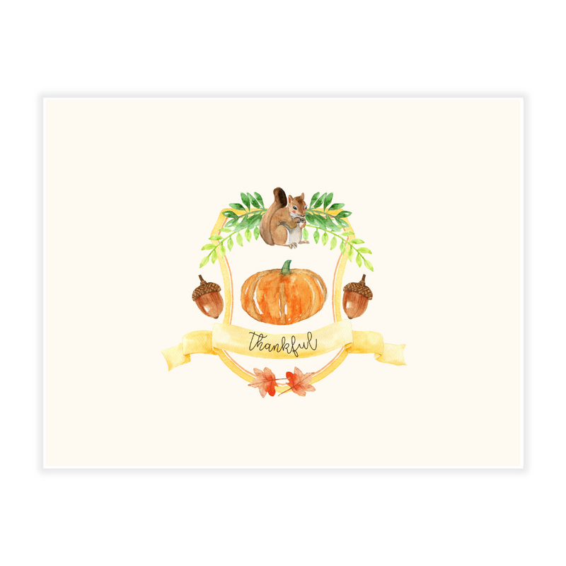Thankful Crest Note Cards