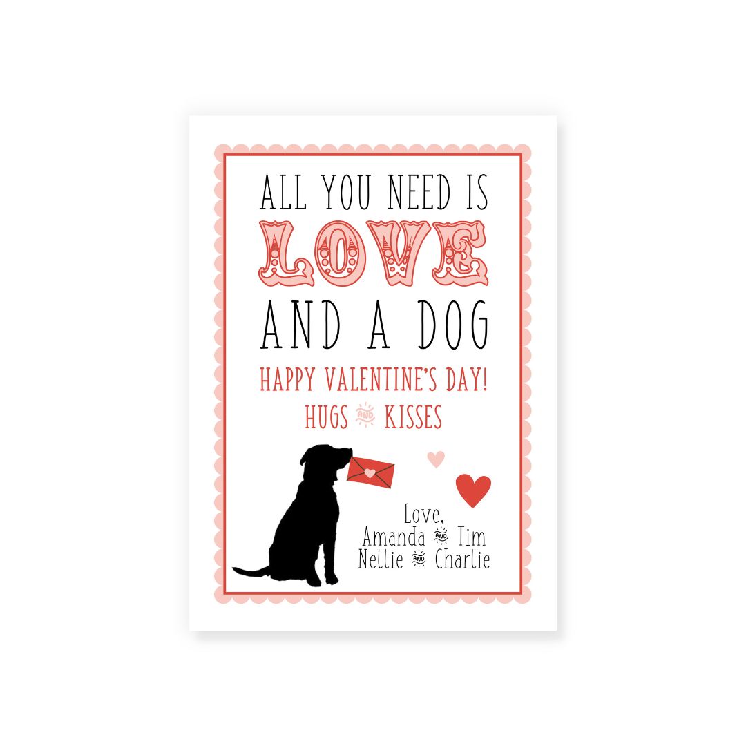 Love + A Dog Valentine Cards