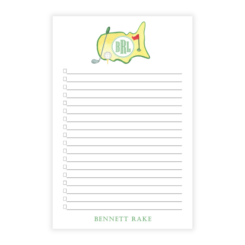 Preppy Golf Personalized Lined Note Pad