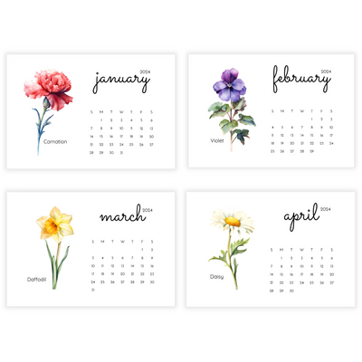 2024 Birth Month Flowers Desk Calendar