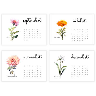 2024 Birth Month Flowers Desk Calendar