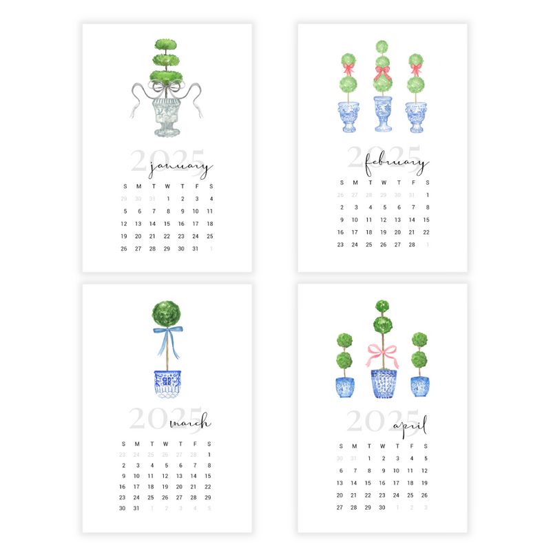 2025 Topiary Desk Calendar