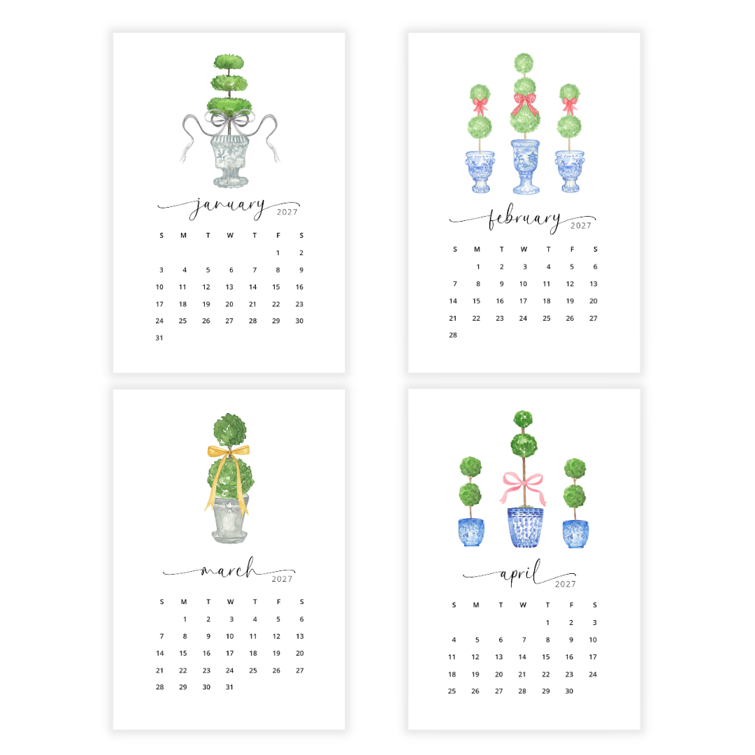 2027 Topiary Desk Calendar