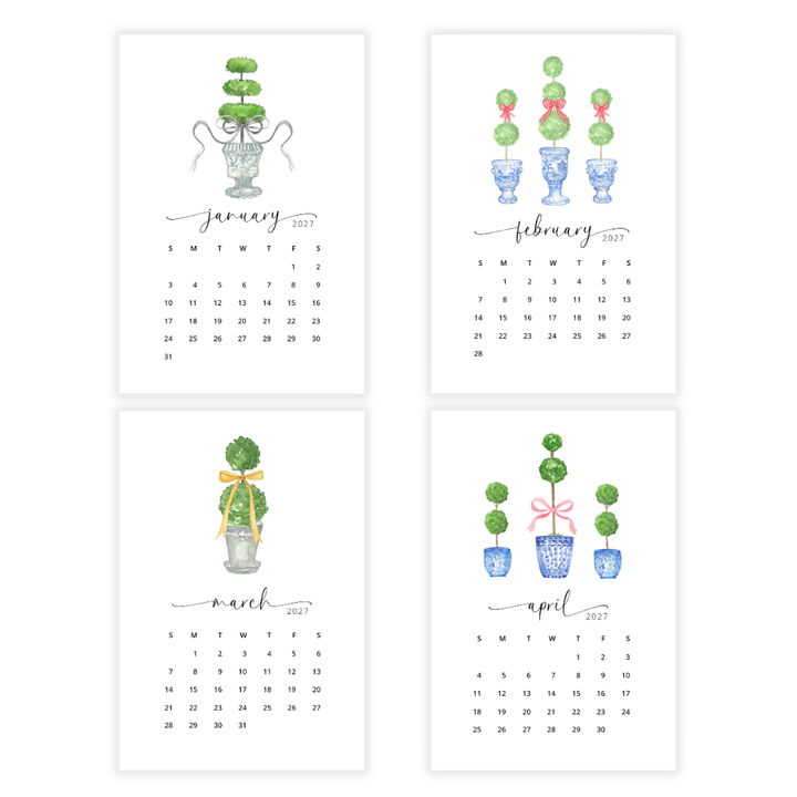2027 Topiary Desk Calendar