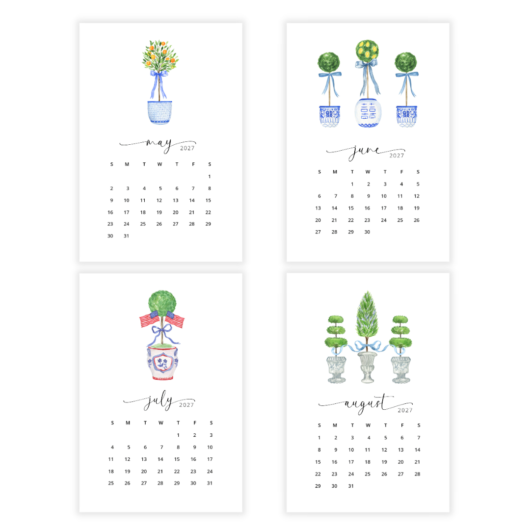 2027 Topiary Desk Calendar