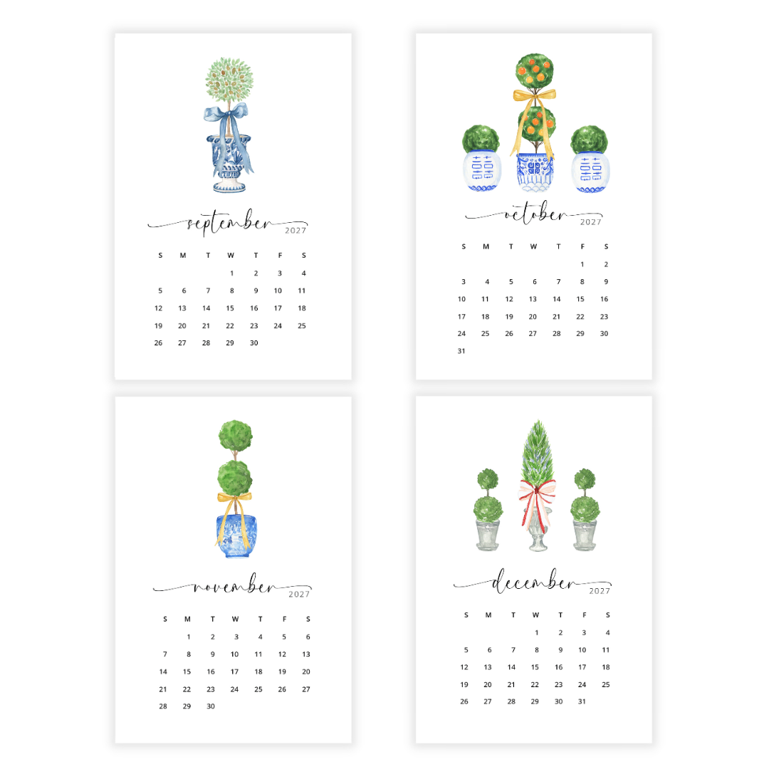 2027 Topiary Desk Calendar