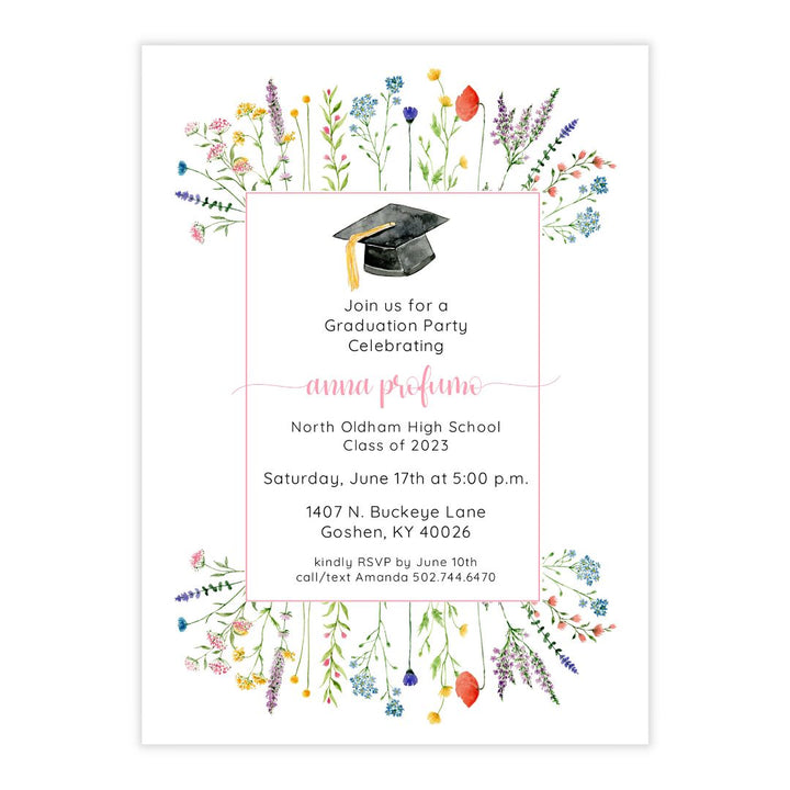 Wildflower Graduation Party Invitation