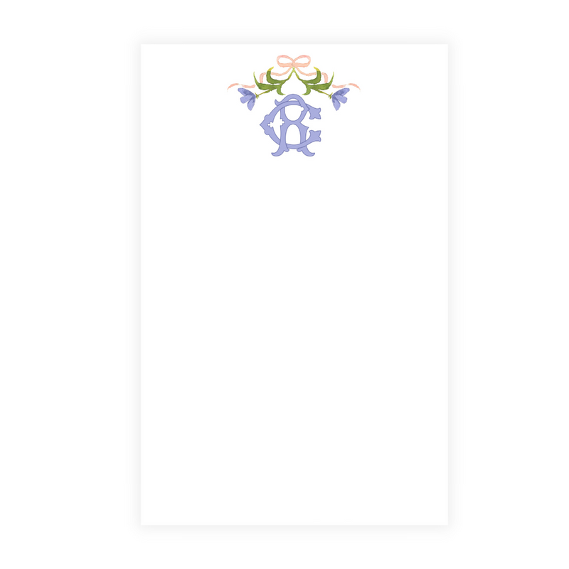 Floral 2 Letter Monogram Note Pad