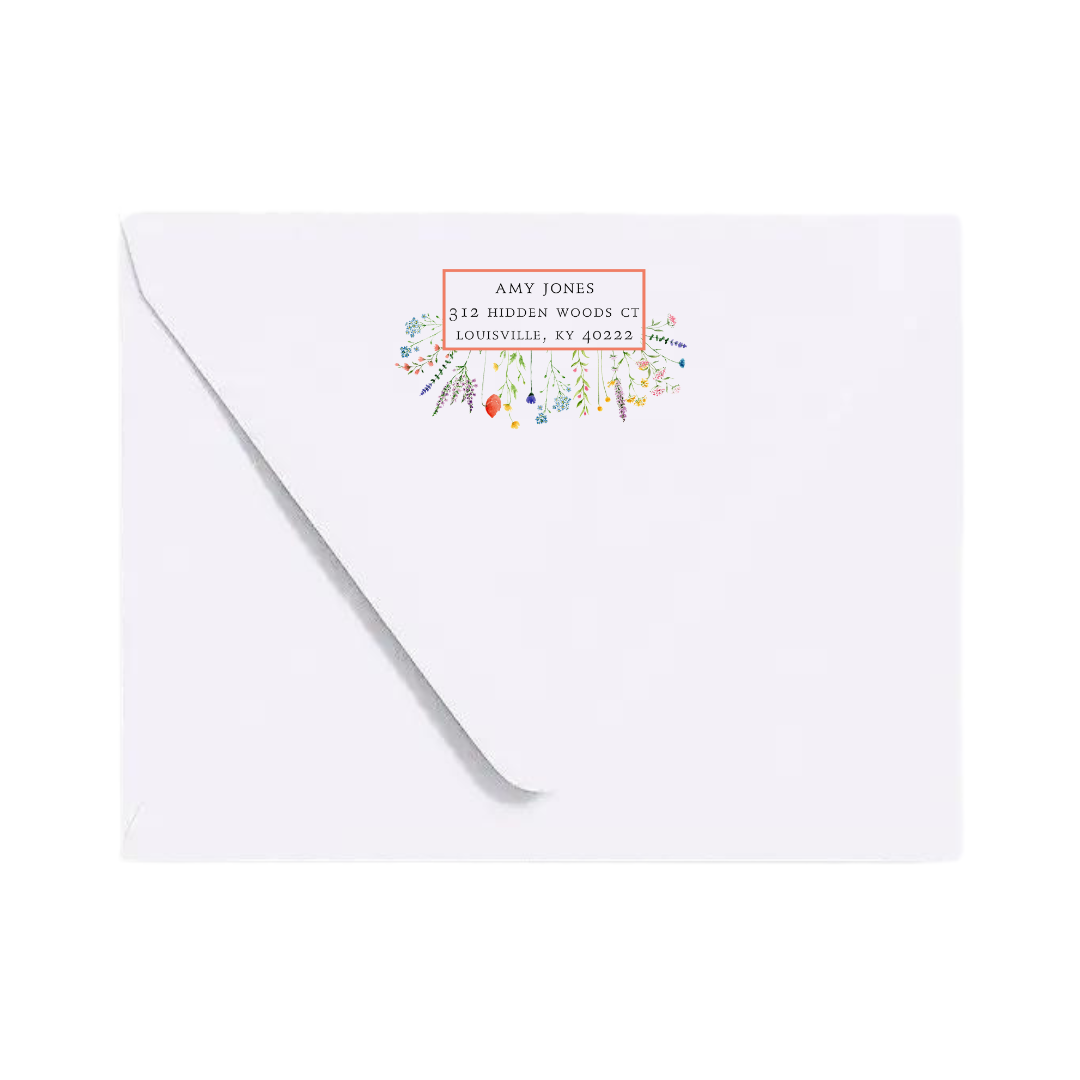 Wildflower Border Bridal Shower Invitation
