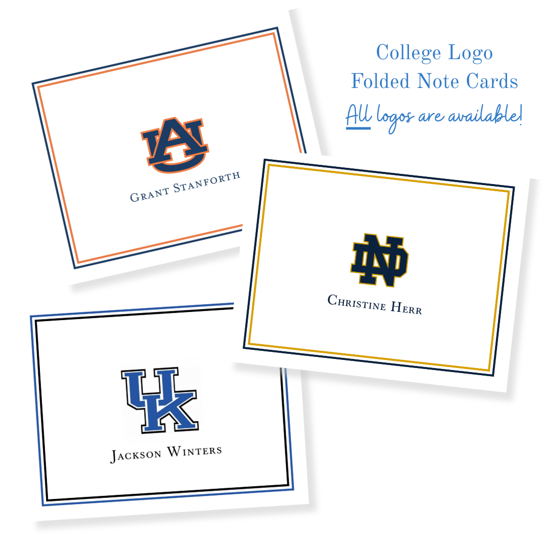 Custom College Logo + Border Personalized Note Cards
