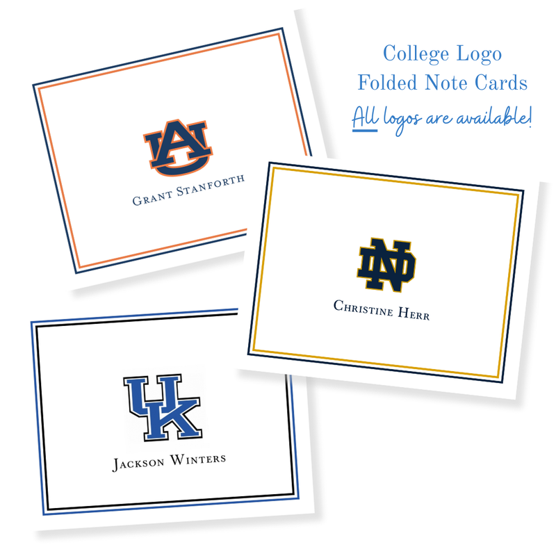 Custom College Logo + Border Personalized Note Cards