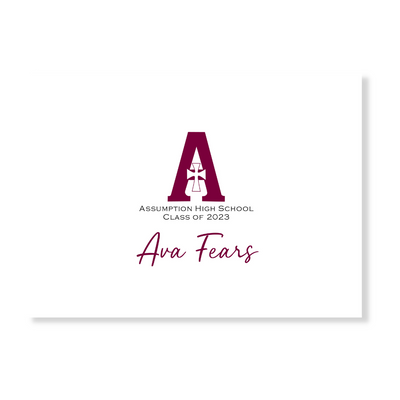 Girls School Logo Personalized Note Cards