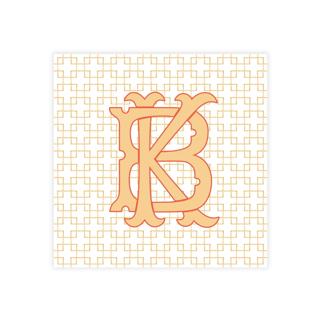 Autumn Pumpkins + Monogram Coasters- Reversible!