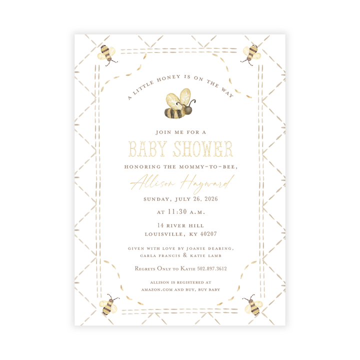 Honeybee Baby Shower Invitation