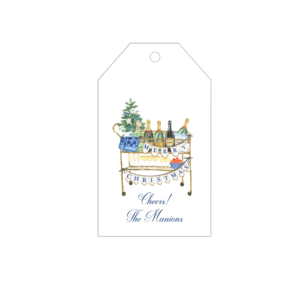 Christmas Bamboo Bar Cart Gift Tags