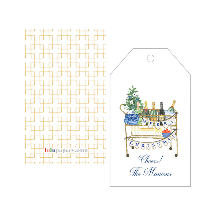 Christmas Bamboo Bar Cart Gift Tags