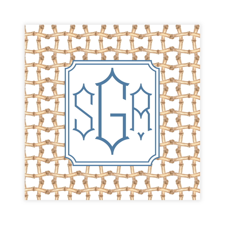 Bamboo Crest + Monogram Coasters- Reversible!